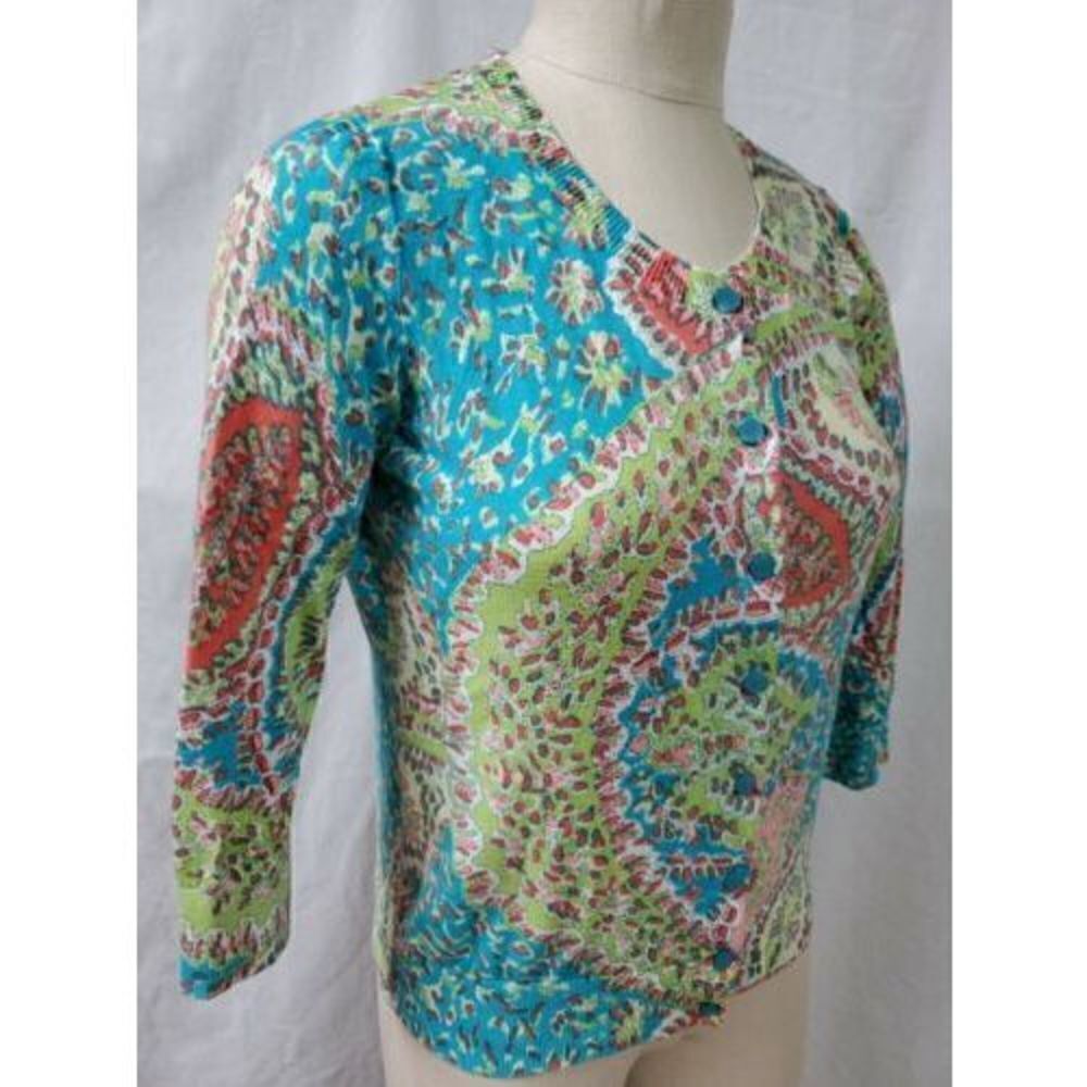 Talbots Button Front Cardigan Multi Color Size Me… - image 2